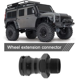 YINETTECH 4 x RC Wheel Hub Extension Adapter Replacement for 1/8 RC Car Wheel Extension Adapter Drive Hub Widening Aluminium Alloy Black