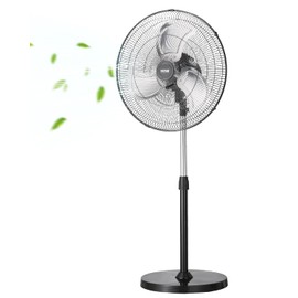 VEVOR Industrial Pedestal Fan, 20 Inch 90-Degree Oscillating Fan, Height Adjustable Standing Fans with 3 Adjustable Speeds, High Power Floor Fans for Warehouse,Garage,Commercial, Black