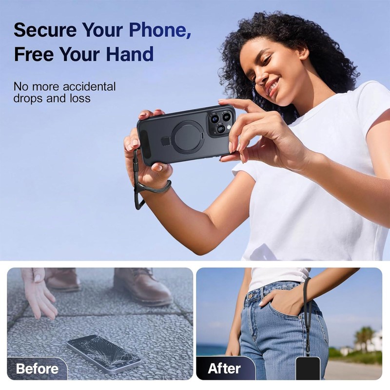 LunarCharm Handy-Handstraps, universally adjustable lanyard for most smartphones, multifunctional patch-lanyard