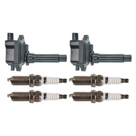 TRQ Ignition Kit Ignition Coil Spark Plugs Compatible with 2001-2002 Kia Sportage