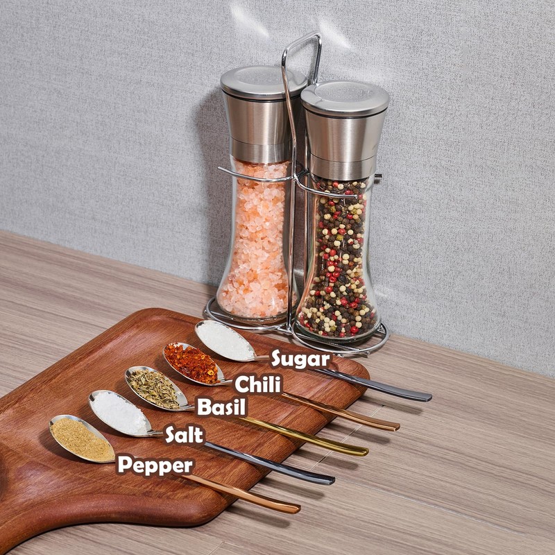 Pepper Grinder 2pcs Stainless Steel Refillable Salt and Pepper grinder