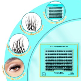 Lash Clusters Individual Lashes That Look Like Extensions ALASH 96pcs Natural Diy eyelash Extension At Home Wispy Cluster lashes Thin Band & Soft (Aquarius,C-Mix8-16mm)