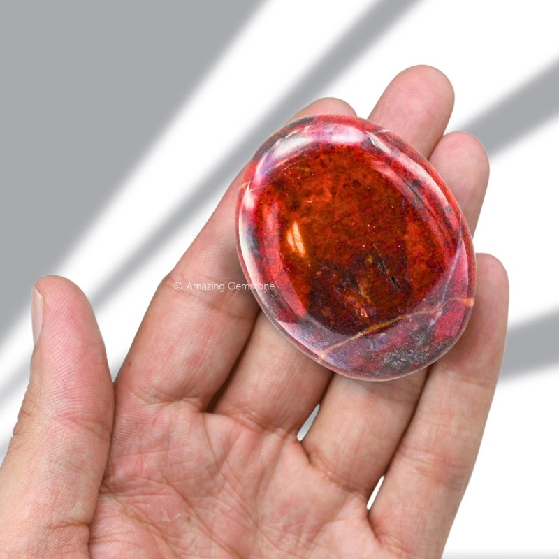 Red Jasper Hematite Crystal Palm Stone