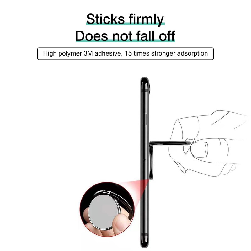 [2 Pack] Round Ultra-thin Cell Phone Ring Holder Stand,360 Degree