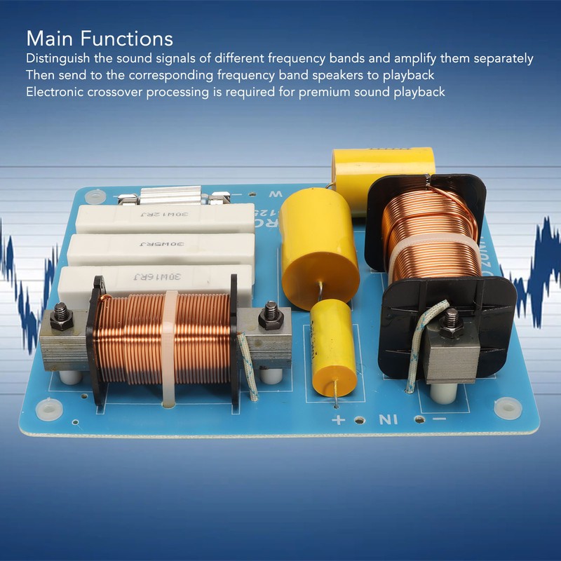 2 Way Crossover 800W Maximum Treble Bass Professional Frequency Divider