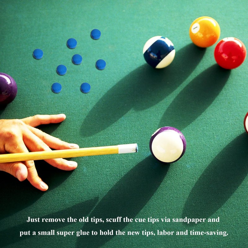 BNXF 25 Pcs 10mm Pool Tips Snooker Tips,Leather Pool Cue