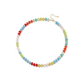 JSDDE Colorful Beaded Necklace for Women Girls Crystal Summer Beach Necklaces Bohemian Gemstone Necklace Jewelry Birthday Gifts #2