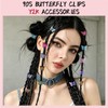 Mini Butterfly Hair Clips, 32Pcs Y2K Claw Clips Rainbow Plating