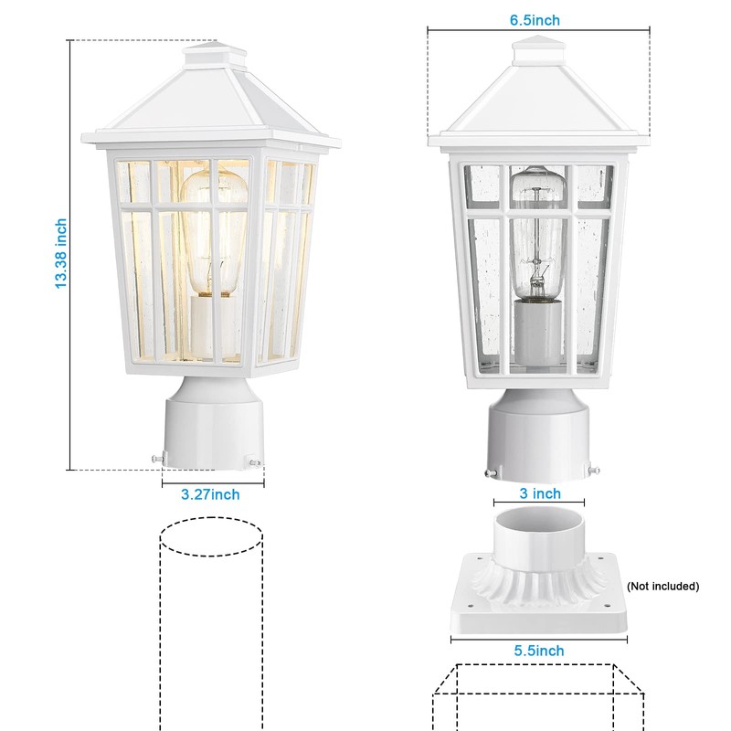 Darkaway Outdoor Post Lights Lamp Post Light Fixture, Waterproof Aluminum