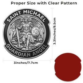 St Michael The Archangel Car Emblem Guardian Angel 3D Car Badges Emblems Zinc Alloy Auto Decal for Vehicles SUV RV Pickup Trucks Decoration (Antique S
