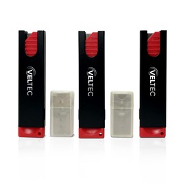 Veltec Auto Retractable Safety Utility Box Cutters, 3 Pack Cutters with 10 Extra Blades (VC800)