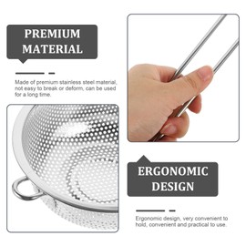 Stainless Steel Sink Strainer with Handle Kitchen Strainer Perforated Quick Draining Rinse Washing Bowl for Pasta Vegetables Fruits Pasta Salad 16 5 cm
