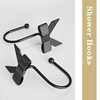 Dylrauoza Black Bow Shower Hooks Rust Proof, Shower Rings for