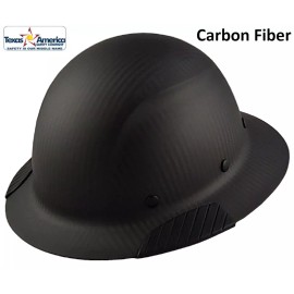 Lift Safety DAX Actual Carbon Fiber Full Brim Lift Safety Hard Hat - Matte Black - No Protective Edge