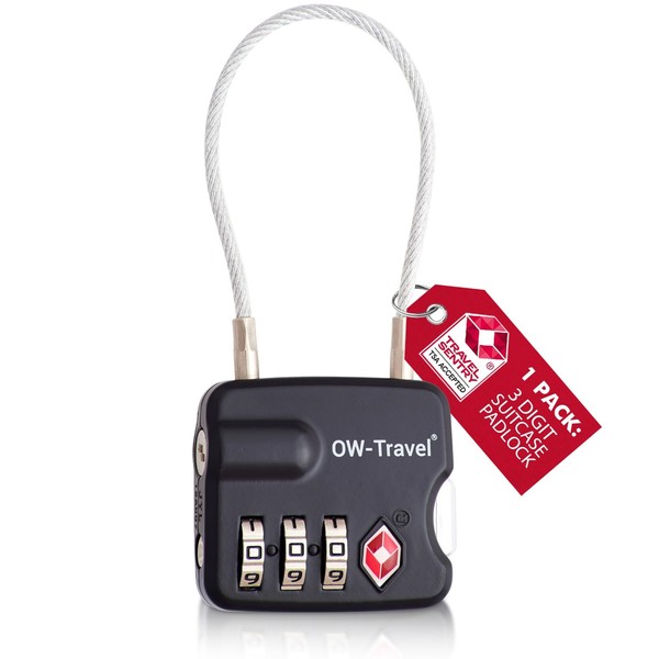 Cable Lock 3 Digit Combination Lock Suitcase Lock Padlock Luggage