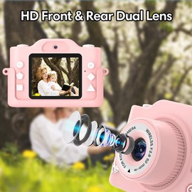 Colodou Kids Selfie Camera,Christmas Birthday Gifts for Boys Age 3-9,HD Digital Video Cameras for Toddler,Toy for 3 4 5 6 7 9 Year Old Teens with 32GB SD Card,Kids Toys Gifts for Birthday (Pink)