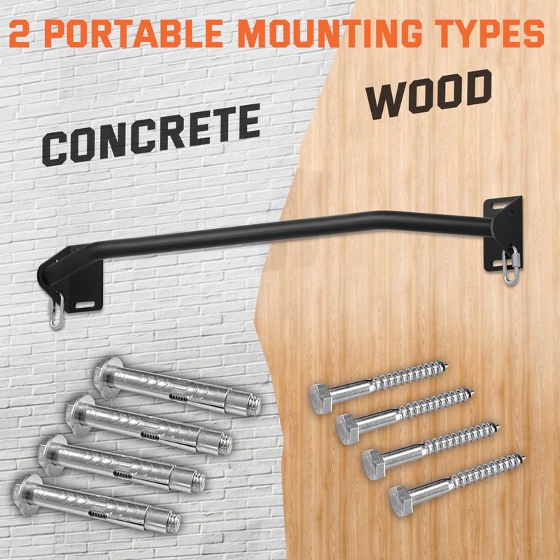 HWOOUSA Pull Up Bar Wall Mounted-Heavy Duty Joist Mounted Pull