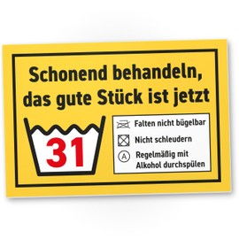 DankeDir! Schonend behandeln gute Stück - Schild 30 x 20 cm - Geburtstagsgeschenk 31. Geburtstag 31 Jahre Männer & Frauen 31er Geschenk - Partydeko Geschenkidee Geburtstagsdeko Geburtstagskarte