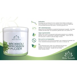 Heka Naturals Organic Broccoli Sprout Powder - 100% Pure Superfood from Germinated Seeds - Sulforaphane Rich, Vegan, No Genetic Engineering & Additives (Medium (400g))