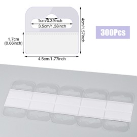 Prudiut 300 Pcs Hang Tabs Slot Hole Hang Tags Self-Adhesive Hanging Tabs Heavy Duty Display Tags Great for Retail Displays in Small Business Shops (1-7/10" ×1-3/5")
