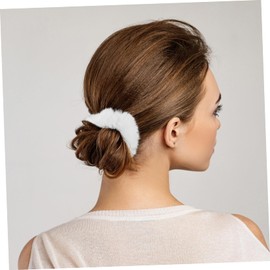 Outanaya 8pcs Furry Hair Scrunchies Elastic Ponytail Holders for Girls Soft Fluffy Hair Ties for Daily Wear