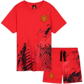 Get Trend Manchester United F.C. Pyjamas Boys Short Football PJs Breathable Nightwear Loungewear Jammies Boys Gifts (9-10 Years, Red Manchester United)