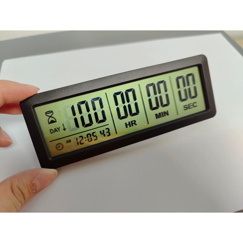 FCXJTU Digital Countdown Day Timer - Black Upgraded Large 999
