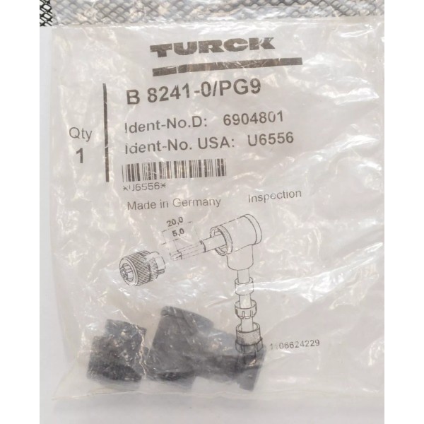 Turck NEW Turck B 8241-0/PG9 Cable Mount Connector - P/N