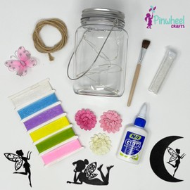 Pinwheel Crafts Fairy Lantern Toy for Kids Age 6-8 8-12+ Years - Make Your Own Night Light - Fairy Jar Gift for Girls with Led Light - Arts and Crafts Kit for Kids