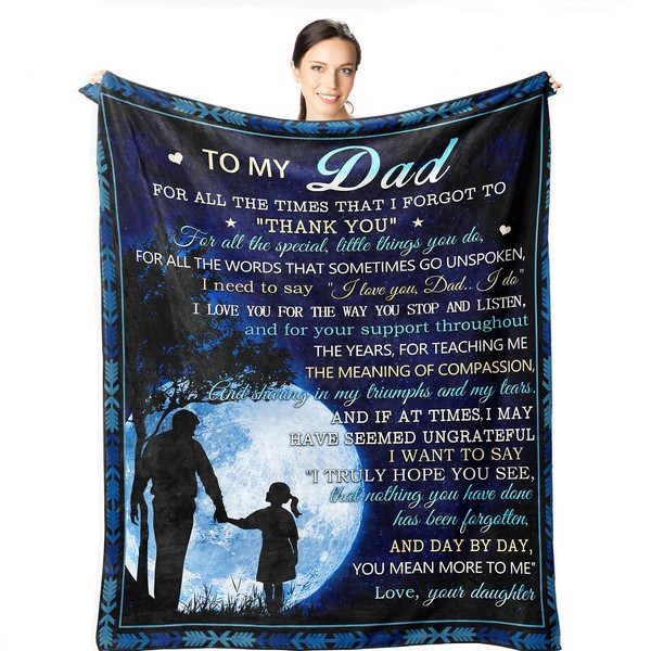 Wisegem Dad Gifts from Daughter - Dad Blanket from Daughter