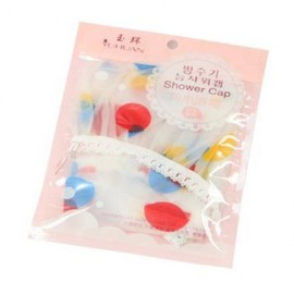 Colorful Waterproof Shower Cap (Random Pattern) Hairdressing Supplies 5ea