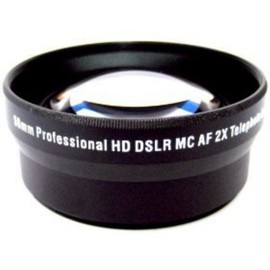 62mm 2X Telephoto Lens For Nikon DF, D90, D3000, D3100, D3200, D3300, D5000, D5100, D5200, D5300, D5500, D7000, D7100, D300, D300s, D600, D610, D700, D750, D800, D810 Digital SLR Cameras Which Has Any Of These Nikon Lenses 20mm f/2.8 AIS, 20mm f/2.8D, 60