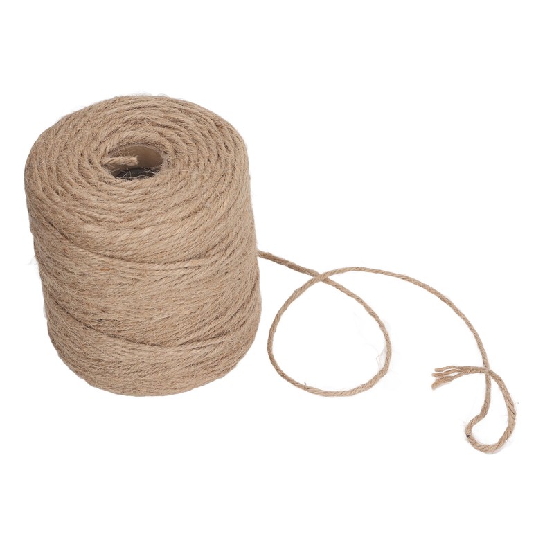 200m Natural Jute Twine 3mm Dia 4 Strand Safety Protective