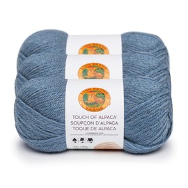 (3 Pack) Lion Brand Yarn Touch of Alpaca Yarn, Dusty Blue