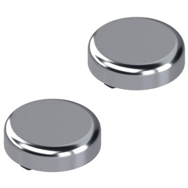 Gedotec Pot Cover for Glass Door Hinges & Pot Hinges Display Case | Original Blum Clip Top Hinge Caps 84.4140 | Caps Round | Plastic Polished Chrome | Pack of 2 Cover Caps for Glass Door Hinges