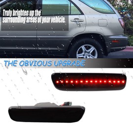 TurningMax 2pcs For 1999-2003 Lexus RX300 Smoked Lens Rear Red LED Side Marker Lights Lamps