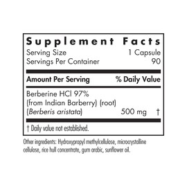 Allergy Research Group Berberine 500mg Supplement - Multi-Faceted Metabolic Support, Supports Healthy Cholesterol, Indian Barberry Root, Hypoallergenic, Vegetarian Capsules - 90 Count