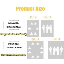 WADY Picnic Blanket Waterproof Foldable in Large 80x60in and Extra Large 80x80in Cute Gingham Portable Compact Beach Blanket Oversized XL Outdoor Mat (Yellow, Extra Large)