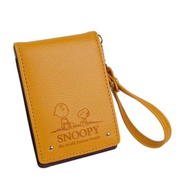Snoopy Pass Case, Women's, Simple, Card Case, IC Card Holder, For Adults, Charlie Brown, Cute, Snoopy Characters, Cute, Small, yellow