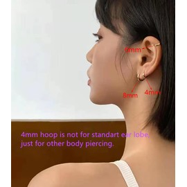 Minimalist Tiny Small Hoop Earrings for Women Girls 925 Sterling Silver Golden Polished Mini Huggie Hoops Cartilage Cuff Helix Thin Wrap Hypoallergenic Simple Jewelry