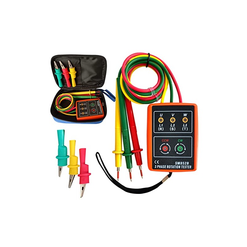 3 Phase Sequence Tester,Phase Rotation Meter Checker 20Hz-400Hz,Phase Indicator Order