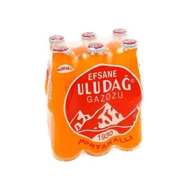 Uludag Legendary Orange Flavored Carbonated Soft Drink - Portakal Efsane Gazoz - 6 Pack (8.4 oz / 250 ml)