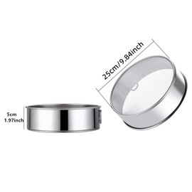 Falytemow Flour Sifter Round Flour Sieve Strainer with 40 Mesh Premium Rustproof Stainless Steel Fine Mesh for Baking 9.84inch x 1.97inch (25cm x 5cm)