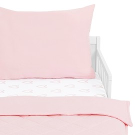 Buybuy Baby by Evolur I Heart You 3 Piece Toddler Bedding Set, Super Soft and Breathable Toddler Bedding, Machine Washable, Includes Fitted Sheet, Comforter and Pillow Case