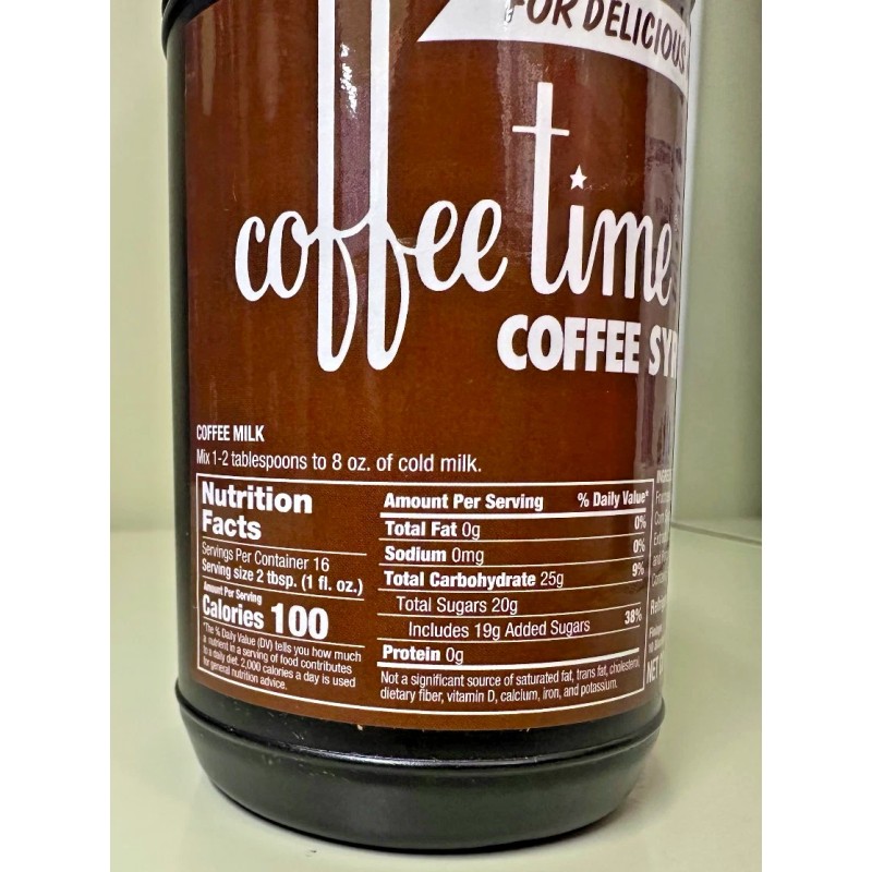 COFFEE TIME COFFEE SYRUP 1 PINT RHODE ISLAND FAMOUS NEW