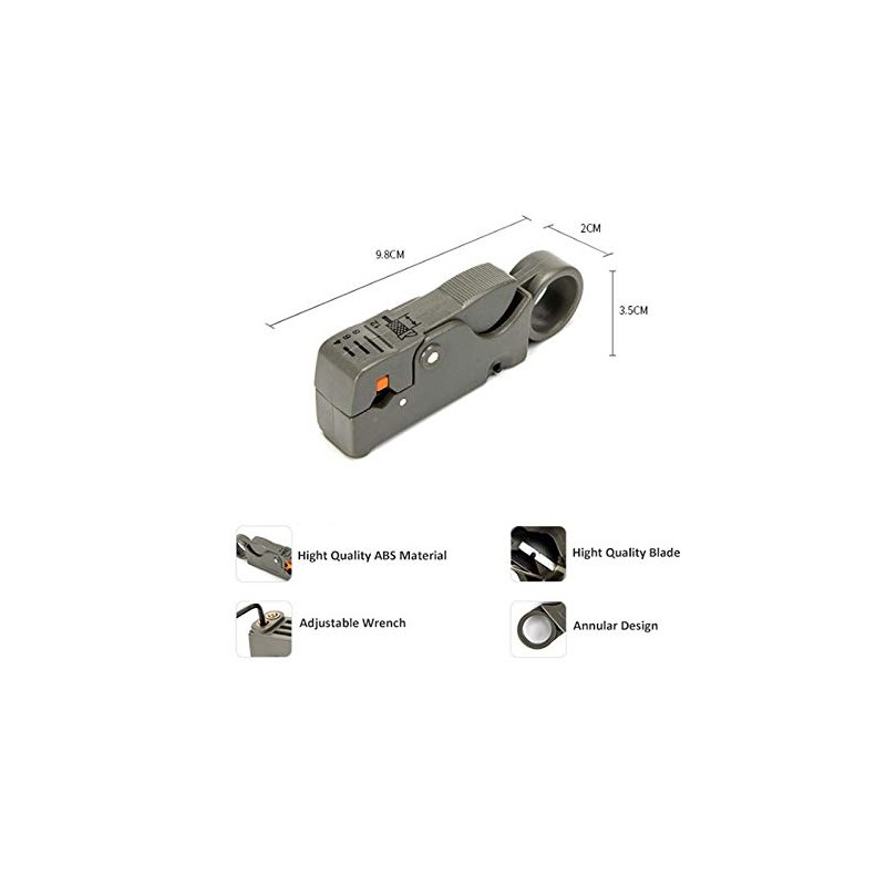 Rotary Coaxial Coax Cable Cutter Stripper Tool for RG58 RG6