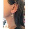 925 Solid Sterling Silver Filigree Cross Earrings for Women -