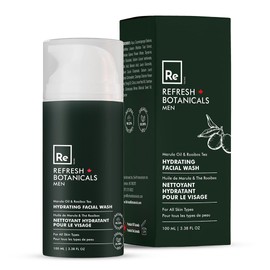 Refresh Botanicals Hydrating Facial Wash for Men | Gentle Daily Face Wash for All Skin Types | Facial Cleanser Infused with Marula Oil & Rooibos Tea | Soft, Smooth & Hydrating Skin Whole Day | 3.38 Oz