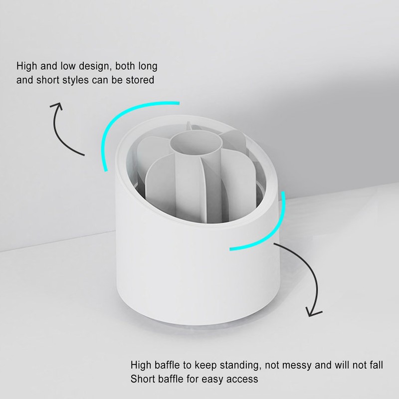 Makeup Brush Holder 360 Degree Rotatable Large Capacity Dustproof Cosmetics