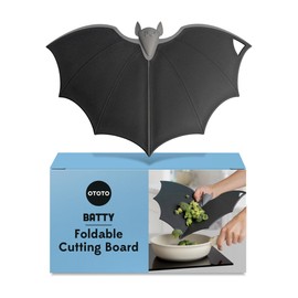 OTOTO Cutting Board - Wooden & Plastic Cutting Boards for Kitchen, Fun & Spooky Kitchen Gadgets, Housewarming & Goth Gifts, Dishwasher Safe (Bat, Plastic)